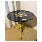 Genuine Mahogany Hand Painted Piecrust Top Table