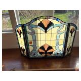 3 Panel Stained Glass Fireplace Cover