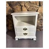 Painted White 2 Drawer Nightstand