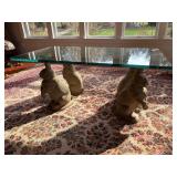 Concrete Figural Rabbit w Glass Top Coffee Table