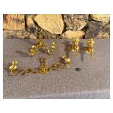 Brass Wall Sconce Candle Holders, 2 Sets