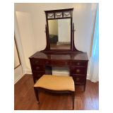 Federalist Mahogany Vanity w Stool