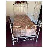 Vintage White Iron Single Bed