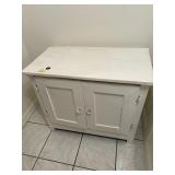 Low 2-Door Painted White Cabinet