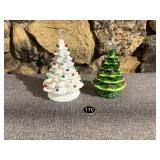 2 Modern Ceramic Christmas Trees