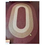 Braided Oval Burgandy Rug