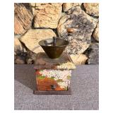 Hand Painted Hydrangea Coffee Grinder
