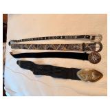 4 Leather & Rhinestone Western Wear Belts