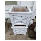 2 White Wood Planters