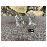 Baccarat Crystal Bunny Rabbits, Pair