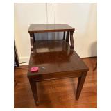 Mahogany Step Back Double-Teir Side Table