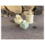 Ceramic Bunny Trinket Boxes, 3