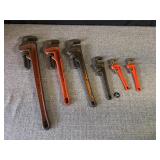 Assortment of Rigid Pipe Wrenches