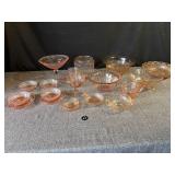Assortment of Vintage Pink Depression Glass