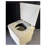 Antique Wooden Dry Toilet w Ironstone Chamber Pot