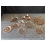 Assortment of Vintage Pink Depression Glass