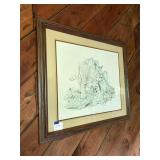 Charles Rowe Bobcat Lithograph, Signed