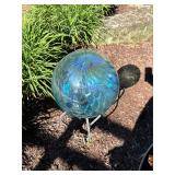 Glass Gazing Ballon Wrought Iron Stand