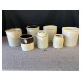 7 Stoneware Crocks