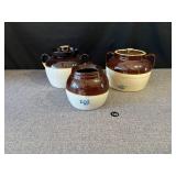 3 2-Toned Bean Pots, Robinson Ransbottom RRP
