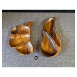 2 Monkey Pod Serving Dishes