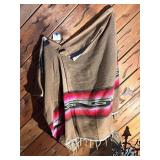Mexican Southwestern Patterned Blanket Poncho