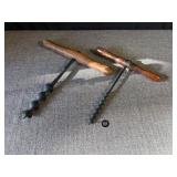 2 Wooden Handle Hand Drills