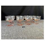 Set of 6 Vintage Pink Depression Glass
