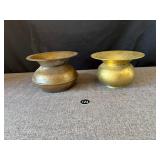 2 Vintage Brass Spittoons