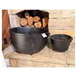 2 Cast Iron Cauldrons