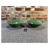 2 Ballerina Pottery Lidded Bowls