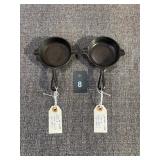 2 Wagner Ware 1050 B Cast Iron Skillets