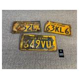 1950s Pennsylvania License Plates