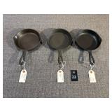 3 Wagner Ware No 3 1053 E Cast Iron Skillets