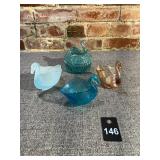 4 Glass Swans