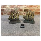 Cast Iron Ship Bookends