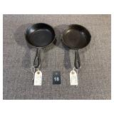2 Unmarked USA No 3 6 5/8 Cast Iron Skillet