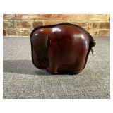 Mid Century Kounoike Leather Elephant Coin Bank
