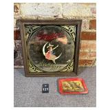 Miller High Life Mirror & Tin Advertisement