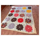 Handstitched Quilt No. 22, 68"x86" Dresden Plate