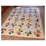 Handstitched Quilt No.8, 2Side84"x94"Dresden Plate