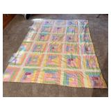 Handstitched Quilt No. 7, Spring Colors 73"x88"