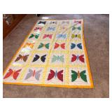 Handstitched Quilt No. 19, Butterfly 64"x96"