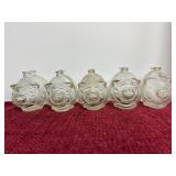 5 Vintage Anchor Hocking Clear Glass Piggy Banks