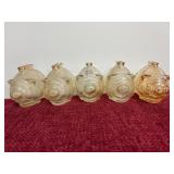5 Vintage Anchor Hocking glass piggy banks