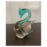 decorative art glass swan figurine