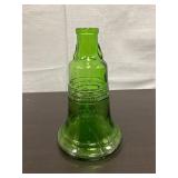 vintage green glass liberty bell bottle