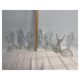 Glass Christmas candle holders lot