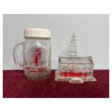 Vintage Glass Collectible Coin Banks independence