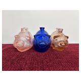 3 Vintage Anchor Hocking glass Piggy banks